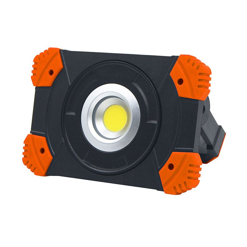 Solight LED reflektor, 10W, prenosný, nabijací, 1000lm, oranžovo-čierny
