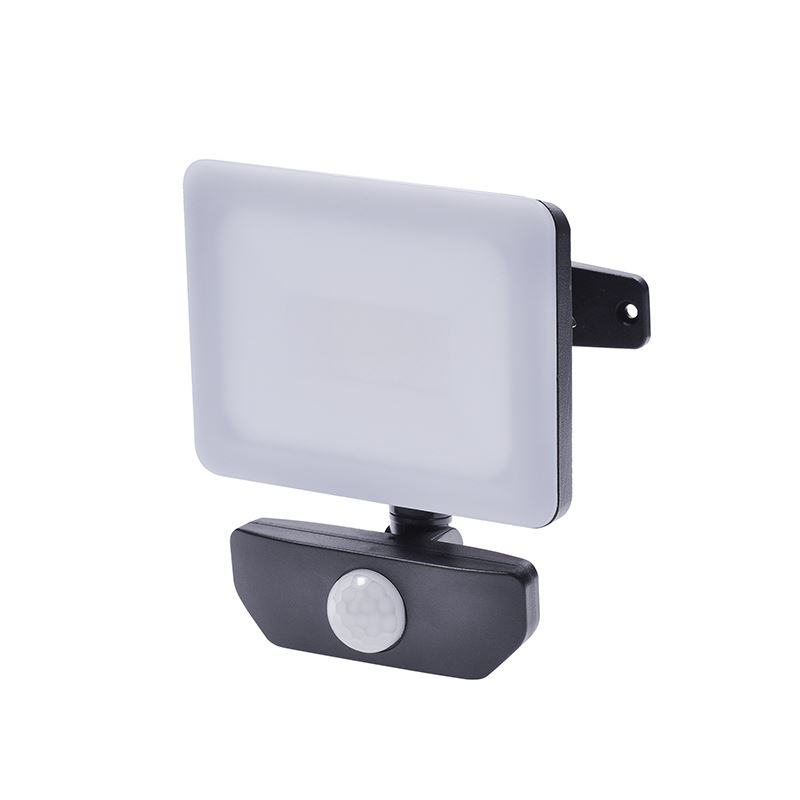 Solight LED reflektor Quick so senzorom, 10W, 850lm, 4000K, IP44, čierny